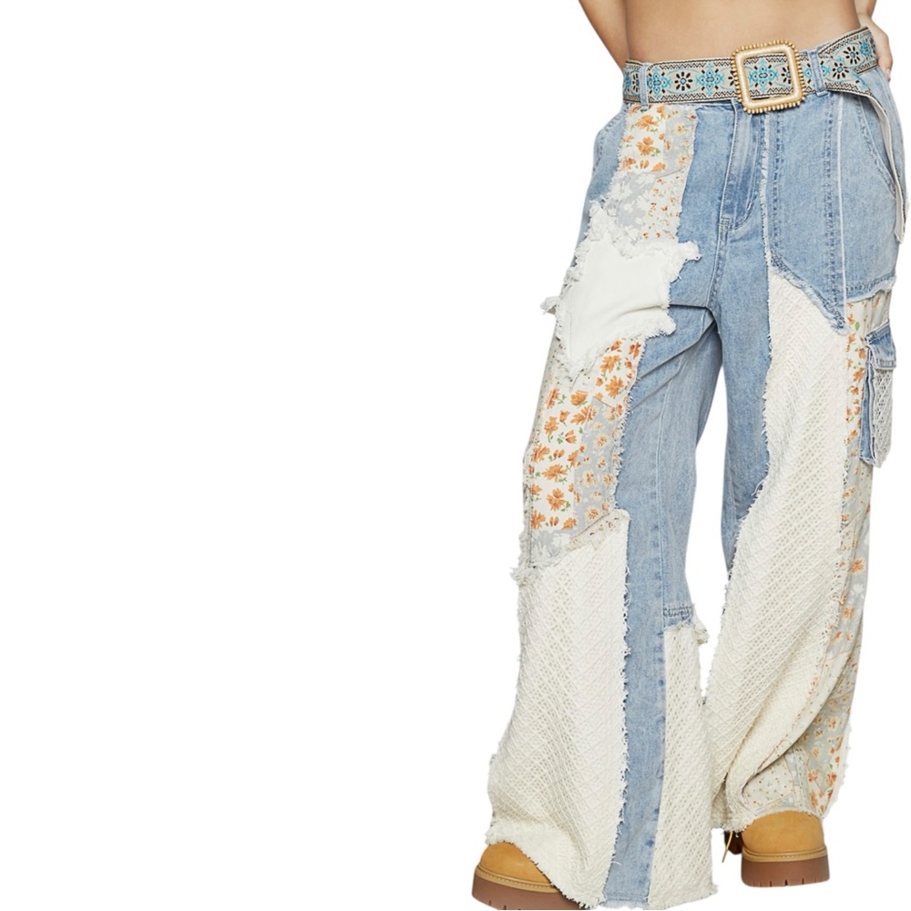 🌼POL JEANS STAR PATCHWORK -Denim